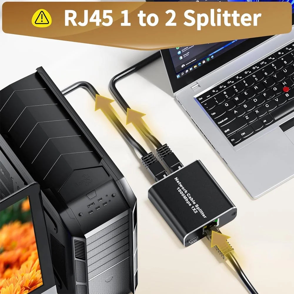 Divisor Ethernet, Switch De Rede Lan Rj45 De Alta Velocidade Gigabit 1 Para 2
