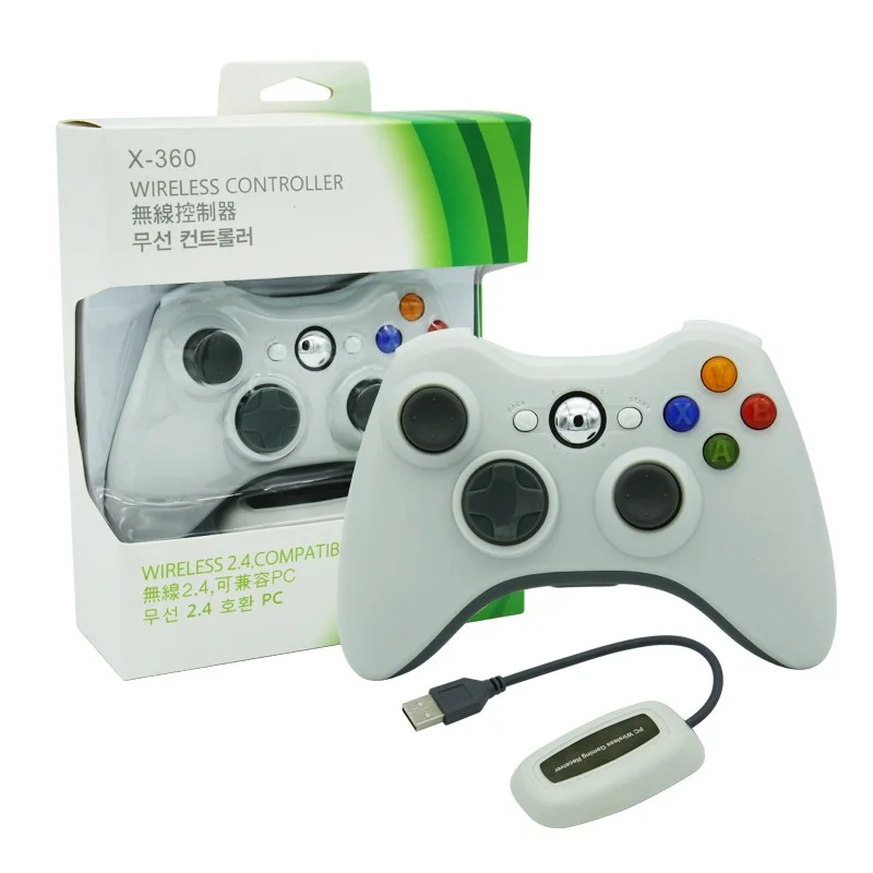 Controle Sem Fio XBOX 360 Para Computador Notebook Playstation 3 + Receiver Branco Controle Sem Fio XBOX 360 Para Computador Notebook Playstation 3 + Receiver Branco