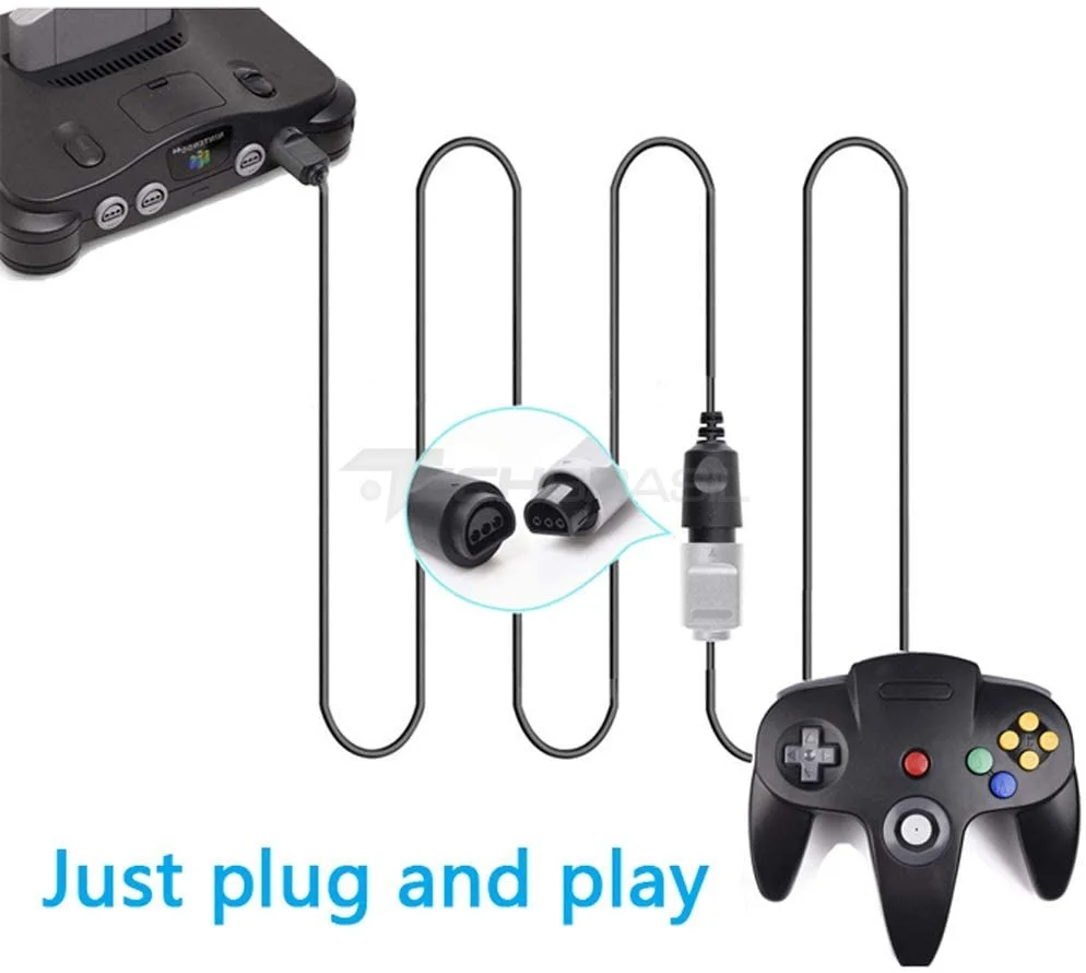 Cabo Extensor Para Controle Nintendo 64 N64 Extensão 180cm Cabo Extensor Para Controle Nintendo 64 N64 Extensão 180cm