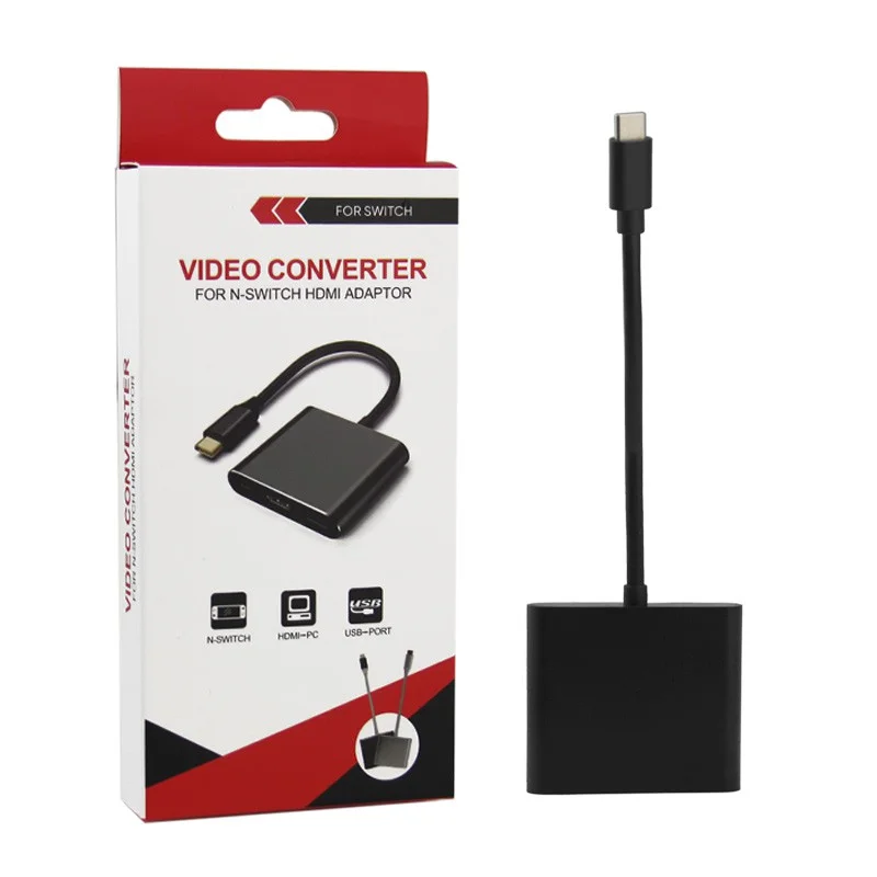 Conversor Vídeo Compatível Com Nintendo Switch Tipo-c Para HDMI Usb 3.0