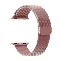 Pulseira Metal Milanese Compatível Smartwatch Apple Iwo Hw Fecho Magnético 38-49mm Cor:rose;tamanho:42/44/45/47/49mm