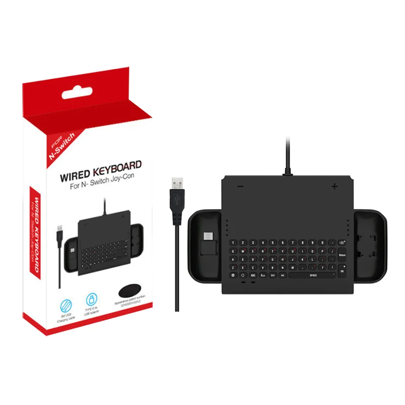 Teclado Chatpad Wireless Para Nintendo Switch Joy-con 54 Teclas Preto Teclado Chatpad Wireless Para Nintendo Switch Joy-con 54 Teclas Preto