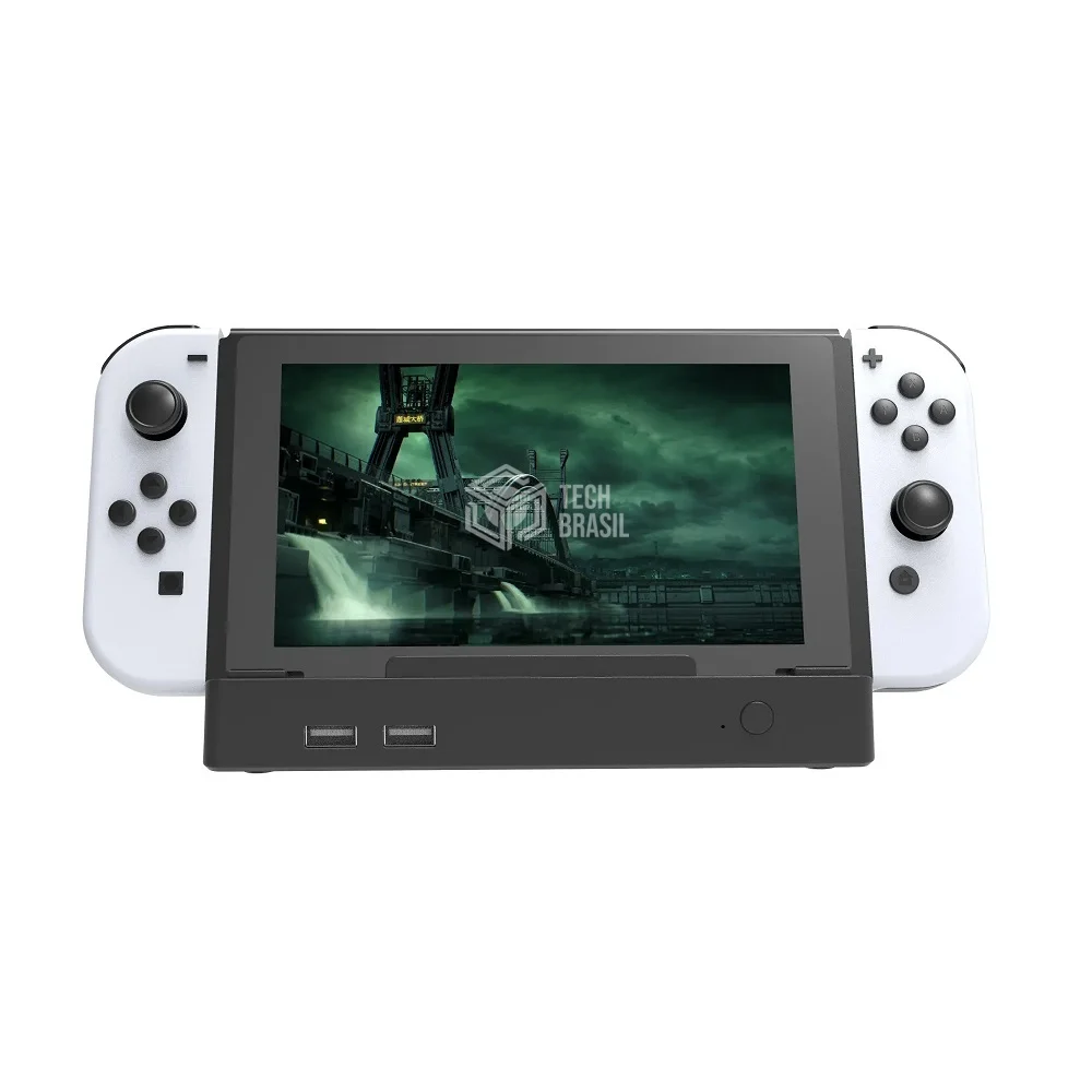 Adaptador Suporte Dock Station Para Nintendo Switch/oLED Usb 3.0 HDMI 4k Rj45 Preto