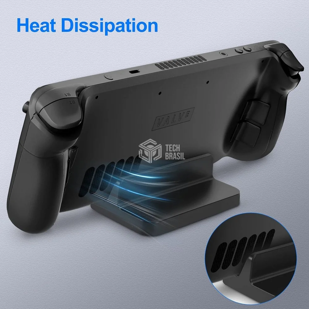Base Suporte De Mesa Dock Para Steam Deck Nintendo Switch Wii U Celular Preto Base Suporte De Mesa Dock Para Steam Deck Nintendo Switch Wii U Celular Preto