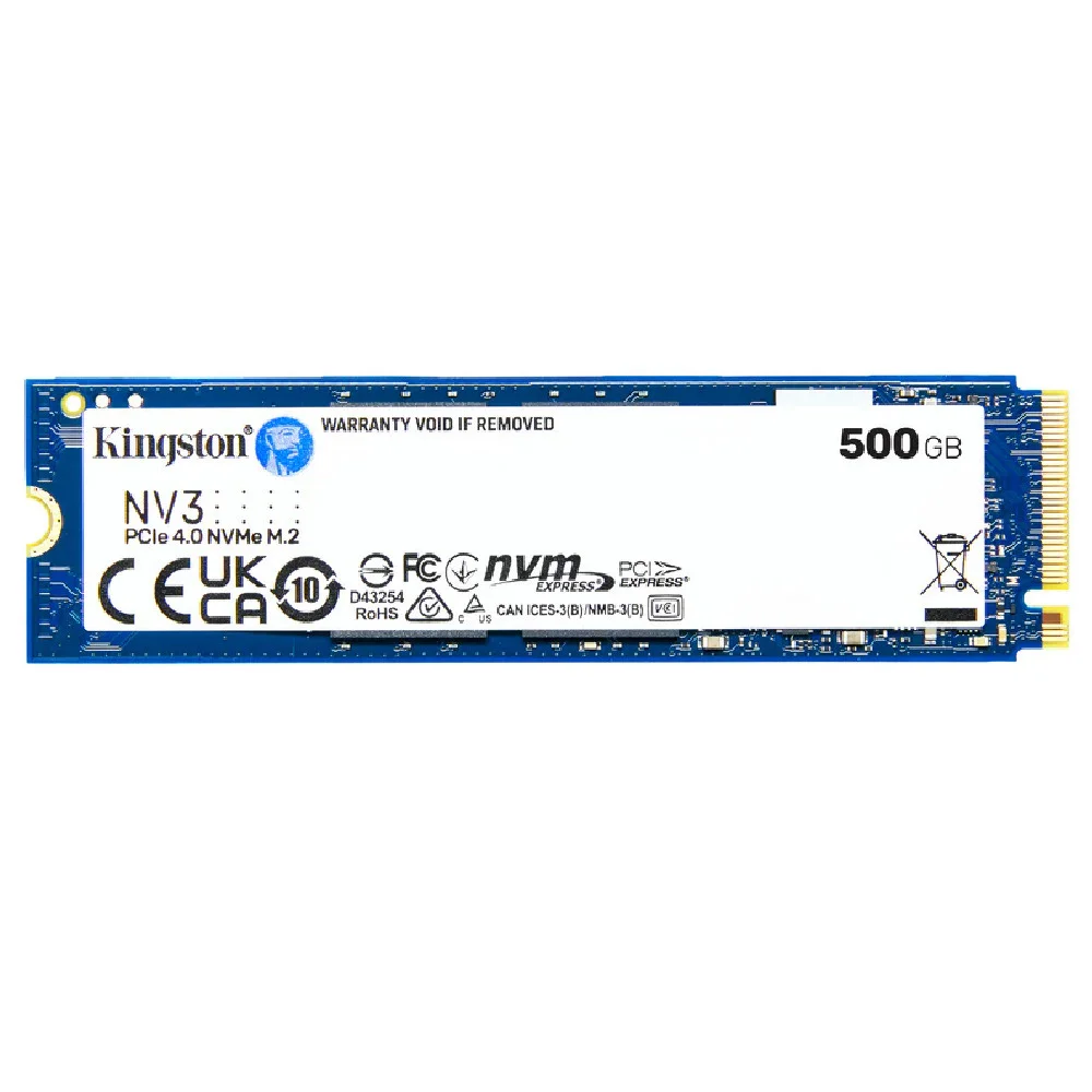 SSD Kingston Nv3 500 Gb Nvme M.2 2280 Leitura 5000mb/s Gravação 6000mb/s- Snv3s/500g