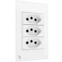 Tomada Tripla 4x2 NovaDigital 10A 20A 3 Pínos Embutir Vidro Temperado – WK-3TW