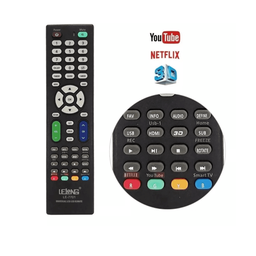 Controle Remoto Universal Todas Smart Tv LED Netflix Youtube Controle Remoto Universal Todas Smart Tv LED Netflix Youtube