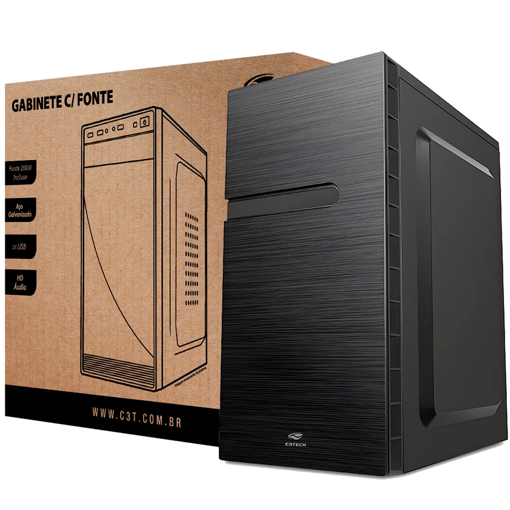 Gabinete Office C3tech Mt-35bk - Mini Tower, Usb Gabinete Office C3tech Mt-35bk - Mini Tower, Usb