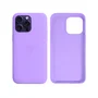 Capa Capinha Case Silicone Cover Premium Aveludada Camurça Com Logo Compatível Iphone 15 Pro Max Lilas