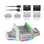 Base Carregador Cooler LED RGB + 2 Baterias + 4 Tampas Compativel Com XBOX Series S