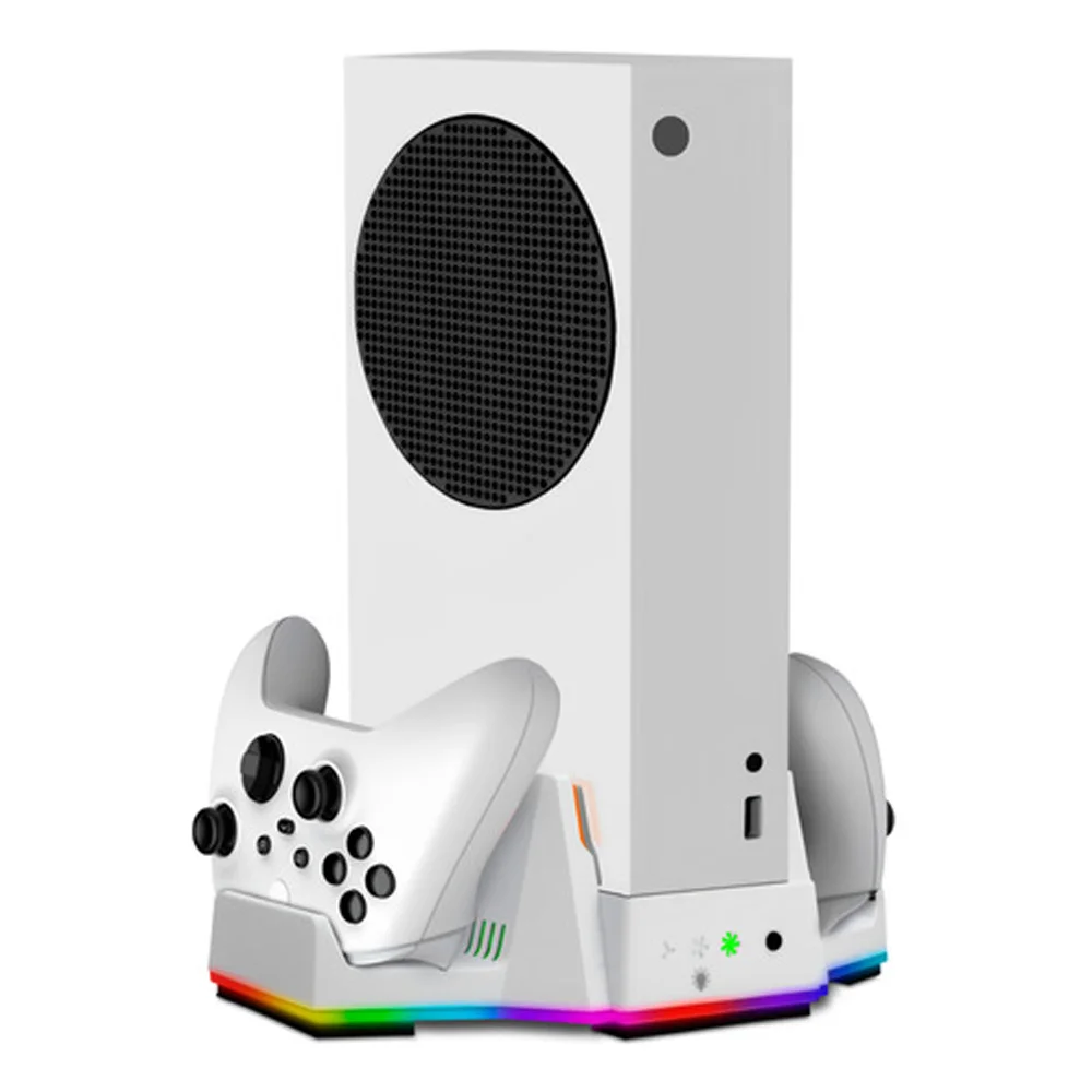 Base Carregador Cooler LED RGB + 2 Baterias + 4 Tampas Compativel Com XBOX Series S Base Carregador Cooler LED RGB + 2 Baterias + 4 Tampas Compativel Com XBOX Series S