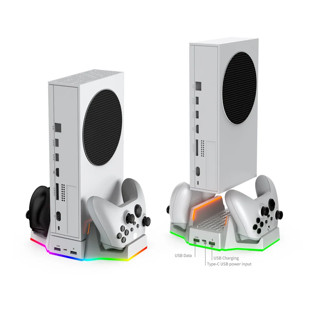 Base Carregador Cooler LED RGB + 2 Baterias + 4 Tampas Compativel Com XBOX Series S Base Carregador Cooler LED RGB + 2 Baterias + 4 Tampas Compativel Com XBOX Series S