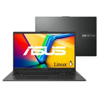 Notebook Asus Vivobook Go 15 E1504fa, AMD Ryzen 5-7520u, 8GB RAM, SSD 1TB, Tela 15.6" FHD, Linux Keepos, Black - Nj1289