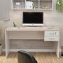 Mesa De Escritório 1.20x60 Com Gaveteiro Tampo 30mm Netmobil - Branco/dubai