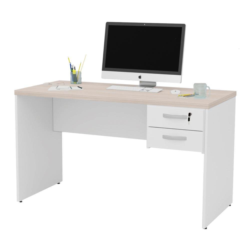 Mesa De Escritório 1.20x60 Com Gaveteiro Tampo 30mm Netmobil - Branco/dubai Mesa De Escritório 1.20x60 Com Gaveteiro Tampo 30mm Netmobil - Branco/dubai