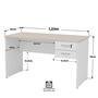 Mesa De Escritório 1.20x60 Com Gaveteiro Tampo 30mm Netmobil - Branco/dubai