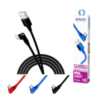 Kit 3 Un Cabo Usb C Gamer 90 Graus Lateral Carga E Dados