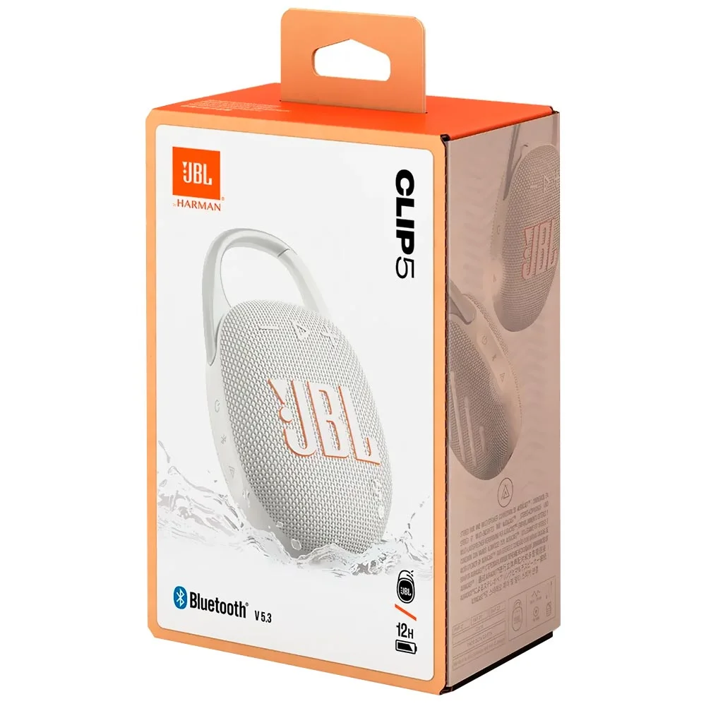 Caixa De Som Jbl Clip 5 Bluetooth - Branco