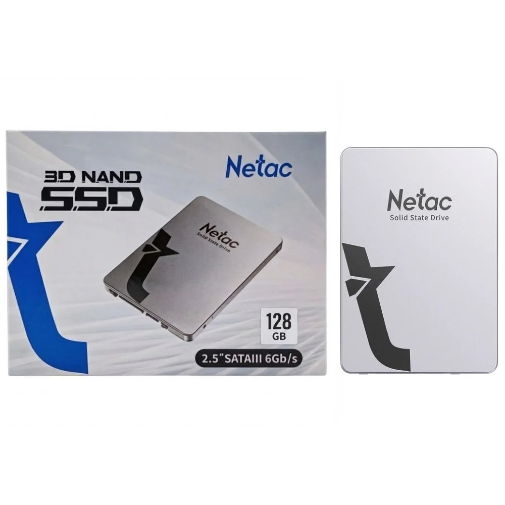 SSD Netac 128GB Sata Iii Leitura 560 Mb/s Gravação 520 Mb/s 3d Nand - Prata SSD Netac 128GB Sata Iii Leitura 560 Mb/s Gravação 520 Mb/s 3d Nand - Prata