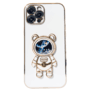 Capa Com Suporte De Astronauta Galvanizado Compatível Com Iphone Modelo:14 Pro;cor:branco