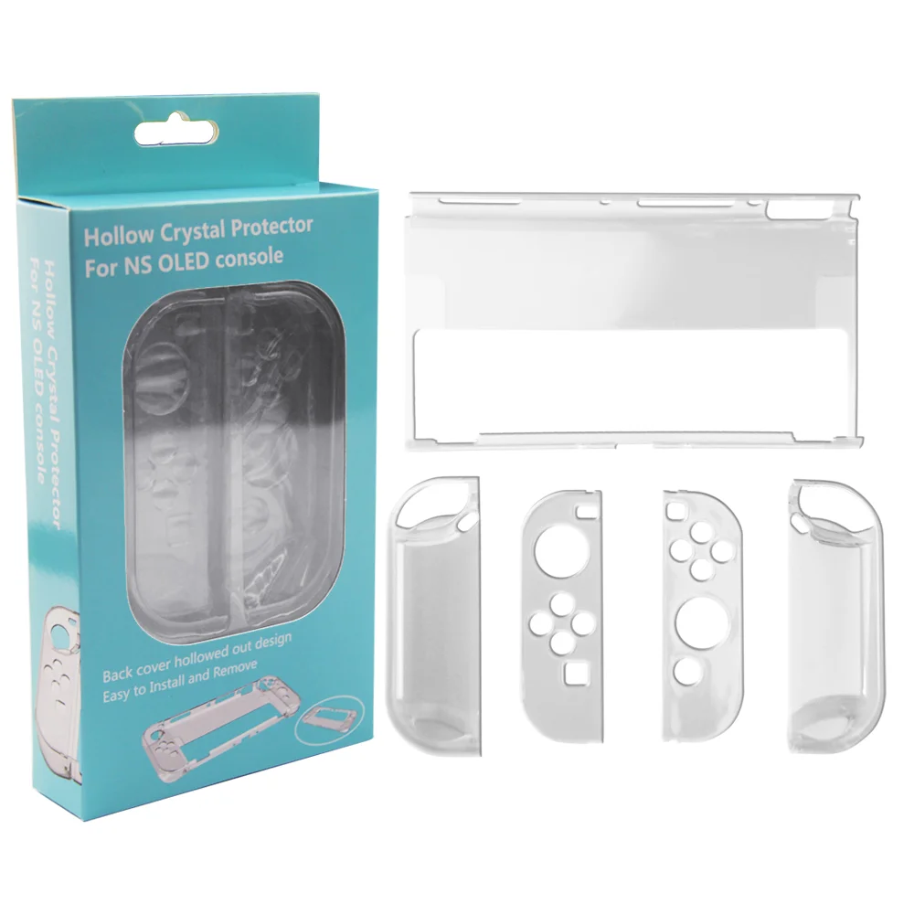 Capa Protetora Dock Flip Case Para Nintendo Switch OLED Joy-con Removível Transparente Branca Capa Protetora Dock Flip Case Para Nintendo Switch OLED Joy-con Removível Transparente Branca