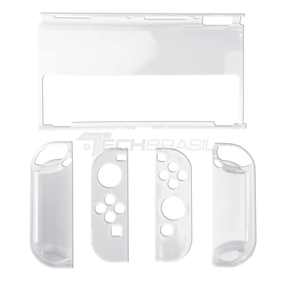 Capa Protetora Dock Flip Case Para Nintendo Switch OLED Joy-con Removível Transparente Branca Capa Protetora Dock Flip Case Para Nintendo Switch OLED Joy-con Removível Transparente Branca