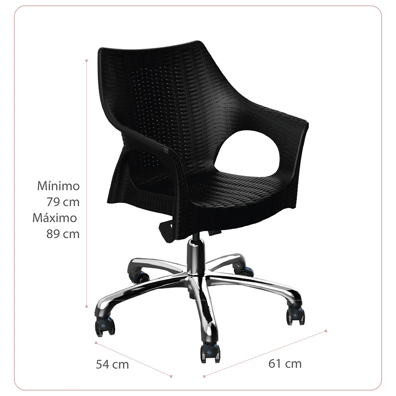 Cadeira Relic Office - Cinza Mushroom - Cromado