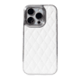 Capa De Couro Com Moldura De Metal Compatível Com Iphone Cor:branco;modelo:15 Promax