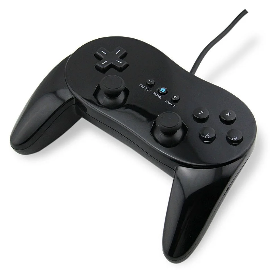 Controle Clássico Classic Grip Para Nintendo Wii E Wii U Preto