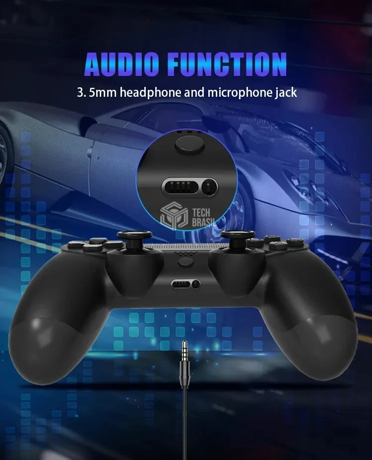 Controle Sem Fio Para Playstation 4 PC Tv Samsung Gaming Hub Game Pass Smart Bluetooth Preto