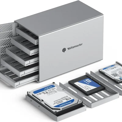 HD Storage 5 Baias HD Sata/SSD 2.5" E 3.5" USB 3.0 Tipo-C, Até 80GB