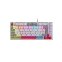 Teclado Mecanico 75% PCyes Kirin White Ghost - Switch Blue - LED Rainbow - Ptkrwg75bl