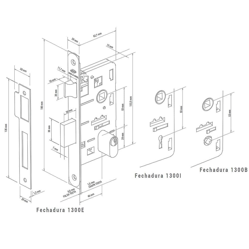 Fechadura Duna 3 Externa 40mm Cromo Acetinado M09j5z R0069 Ez1300 Imab