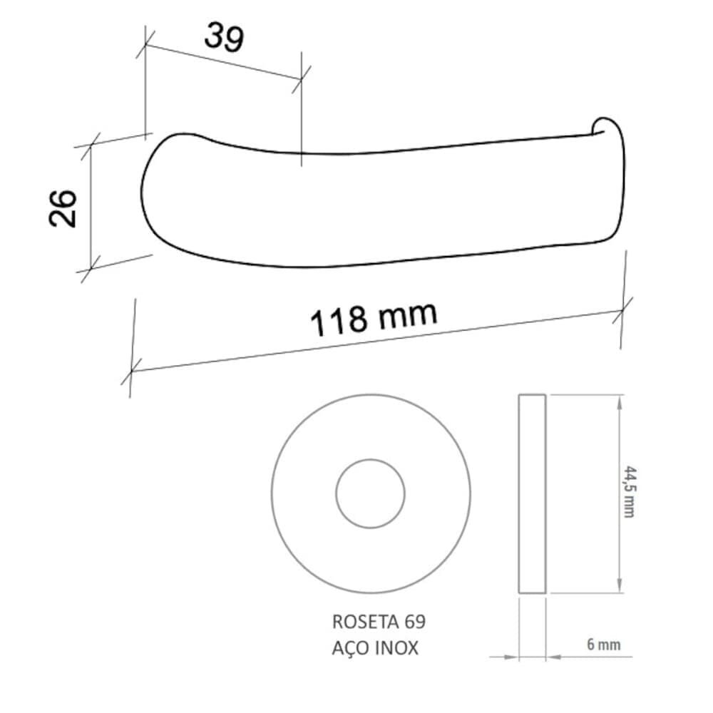 Fechadura Duna 3 Externa 40mm Cromo Acetinado M09j5z R0069 Ez1300 Imab