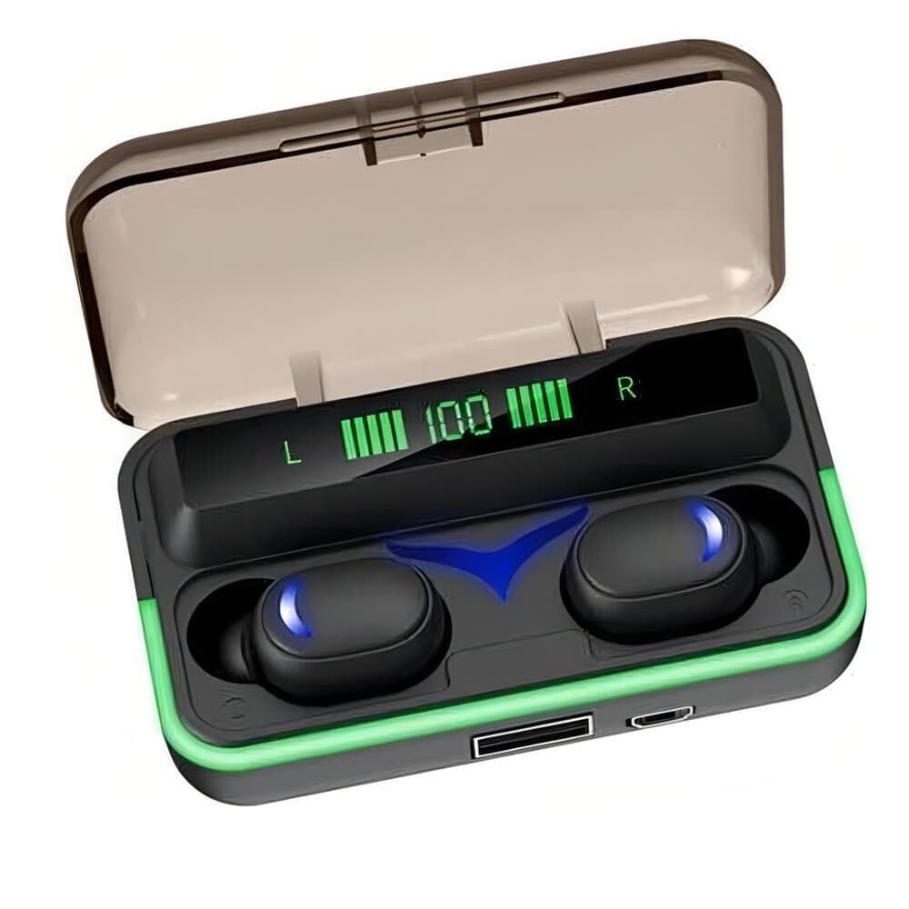 Fone Ouvido Preto LED Power Bank Para Samsung S25