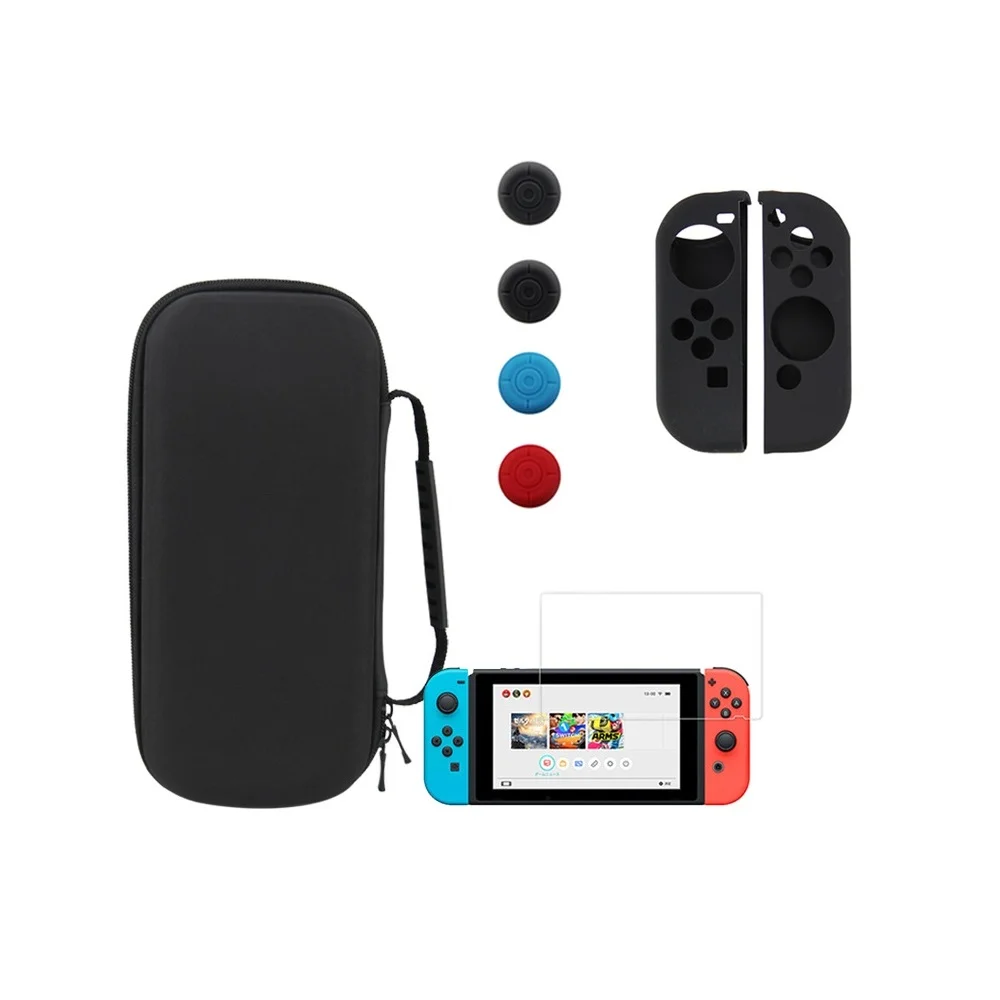 Kit Proteção Para Nintendo Switch 7 Em 1 - Case Capa Película Grips Caps Kit Proteção Para Nintendo Switch 7 Em 1 - Case Capa Película Grips Caps
