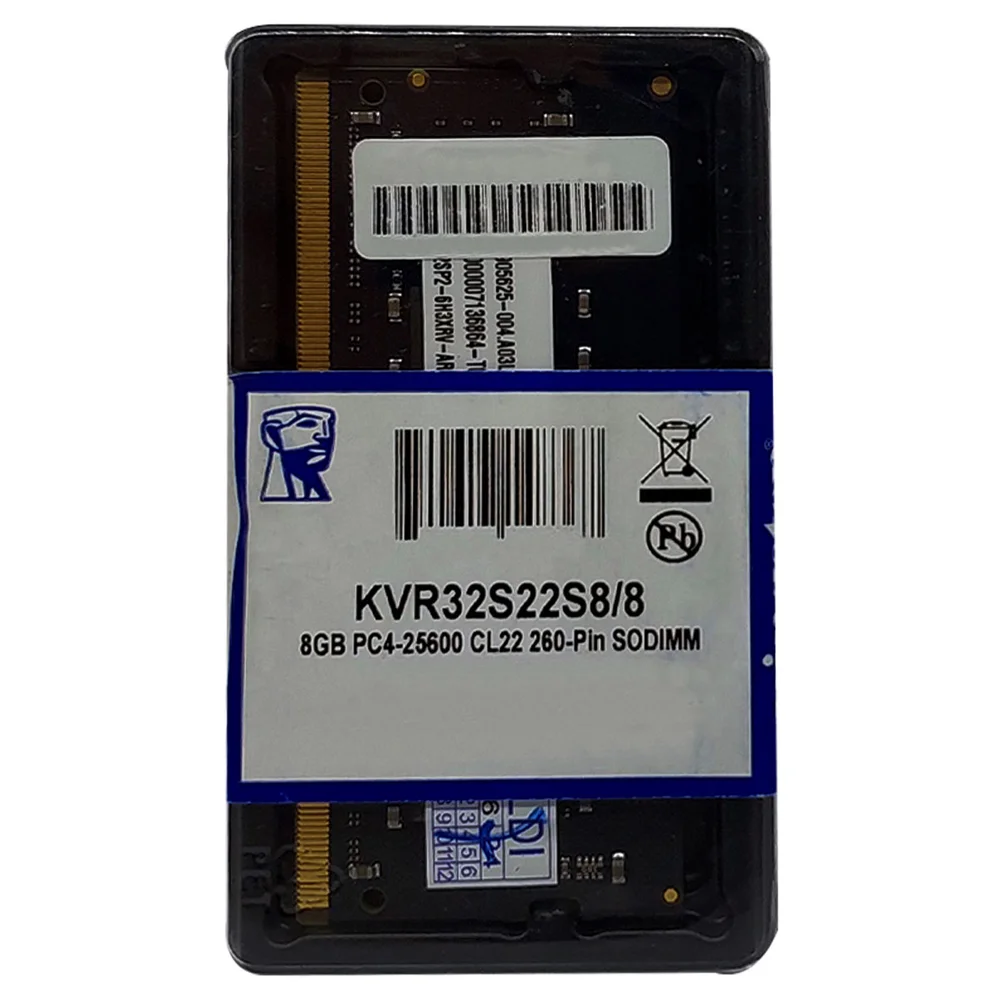 Memória Para Notebook Kingston 8GB, Ddr4, 3200mhz, Cl22 - Kvr24s17s8/8 Memória Para Notebook Kingston 8GB, Ddr4, 3200mhz, Cl22 - Kvr24s17s8/8