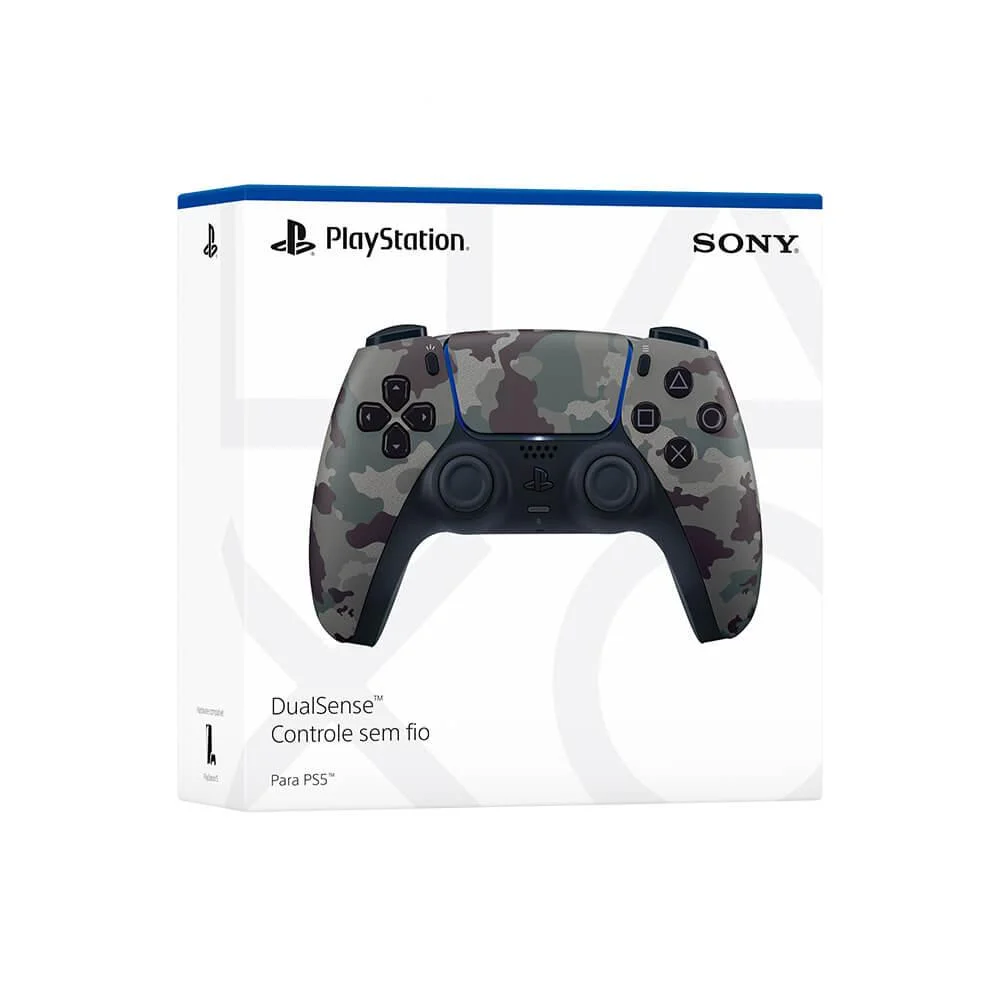 Controle Sem Fio Sony Dualsense Ps5 Gray Camuflado Controle Sem Fio Sony Dualsense Ps5 Gray Camuflado