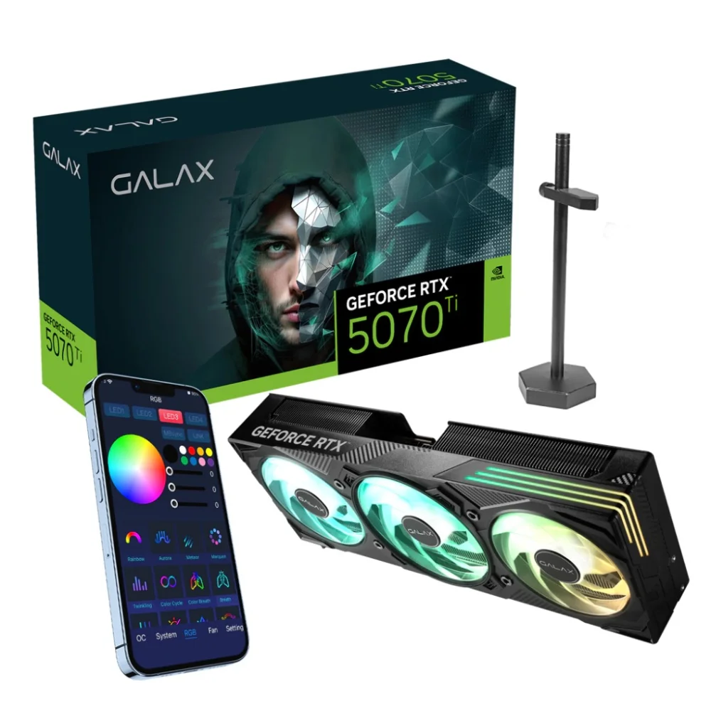 Placa De Video Galax Geforce RTX 5070 Ti Ex Gamer 1 Click Oc 3x 16gb - 256 Bits - HDMI/3x Displayport - 57izn6mdbuex