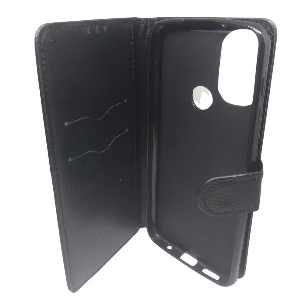 Capa Capinha Moto E40 Couro Preto
