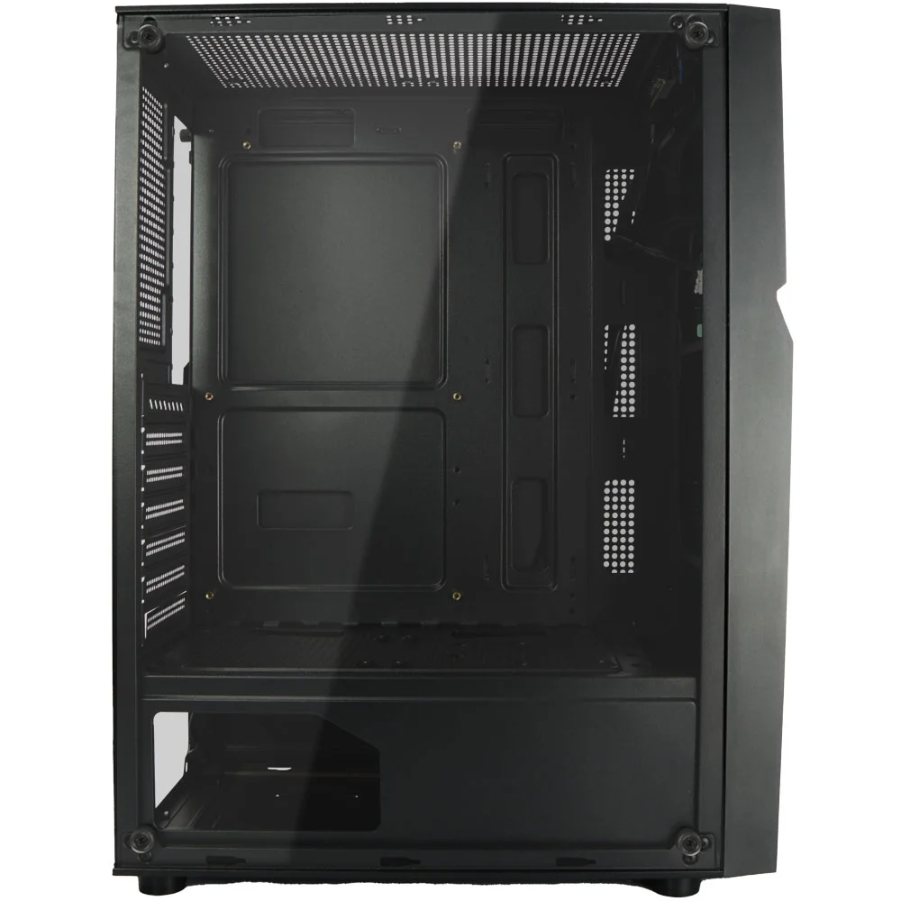 Gabinete Kalkan Muspel Mid Tower Vidro Temperado S/fans Preto Gabinete Kalkan Muspel Mid Tower Vidro Temperado S/fans Preto