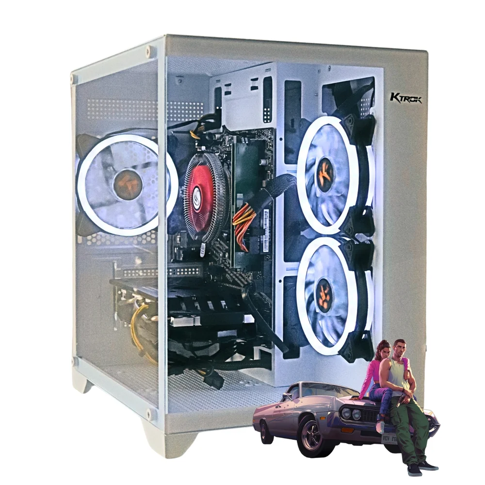 PC Gamer Ryzen 5-5600, GPU RX580 8GB DDR5, SSD 512GB Nvme, 16GB RAM DDR4 3200MHz - Multipc Poseidon White - view 5