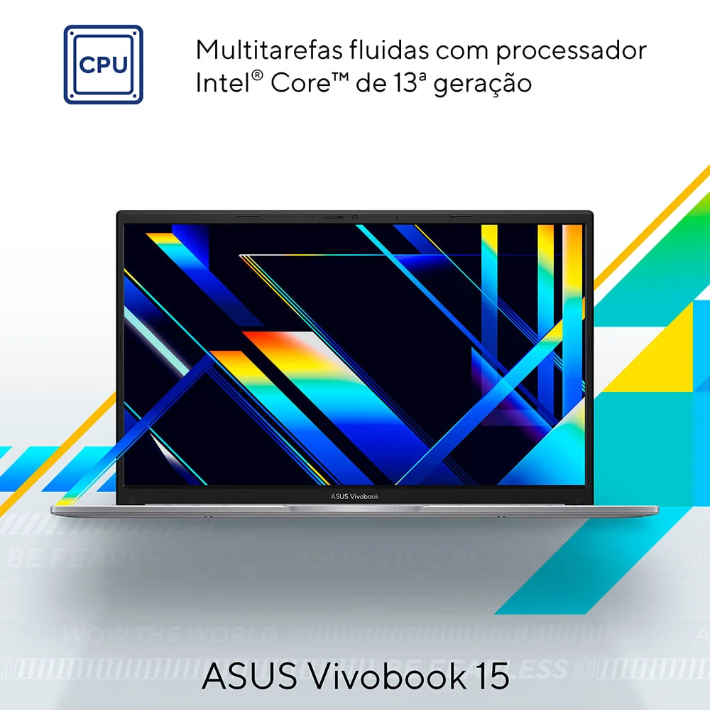 Notebook Asus Vivobook 15 X1504va Intel Core i5 1334u, 8GB RAM, SSD 512GB, Intel Iris Xe, Tela 15.6" FHD, Windows 11, Silver - Nj1740w. Notebook Asus Vivobook 15 X1504va Intel Core i5 1334u, 8GB RAM, SSD 512GB, Intel Iris Xe, Tela 15.6" FHD, Windows 11, Silver - Nj1740w.