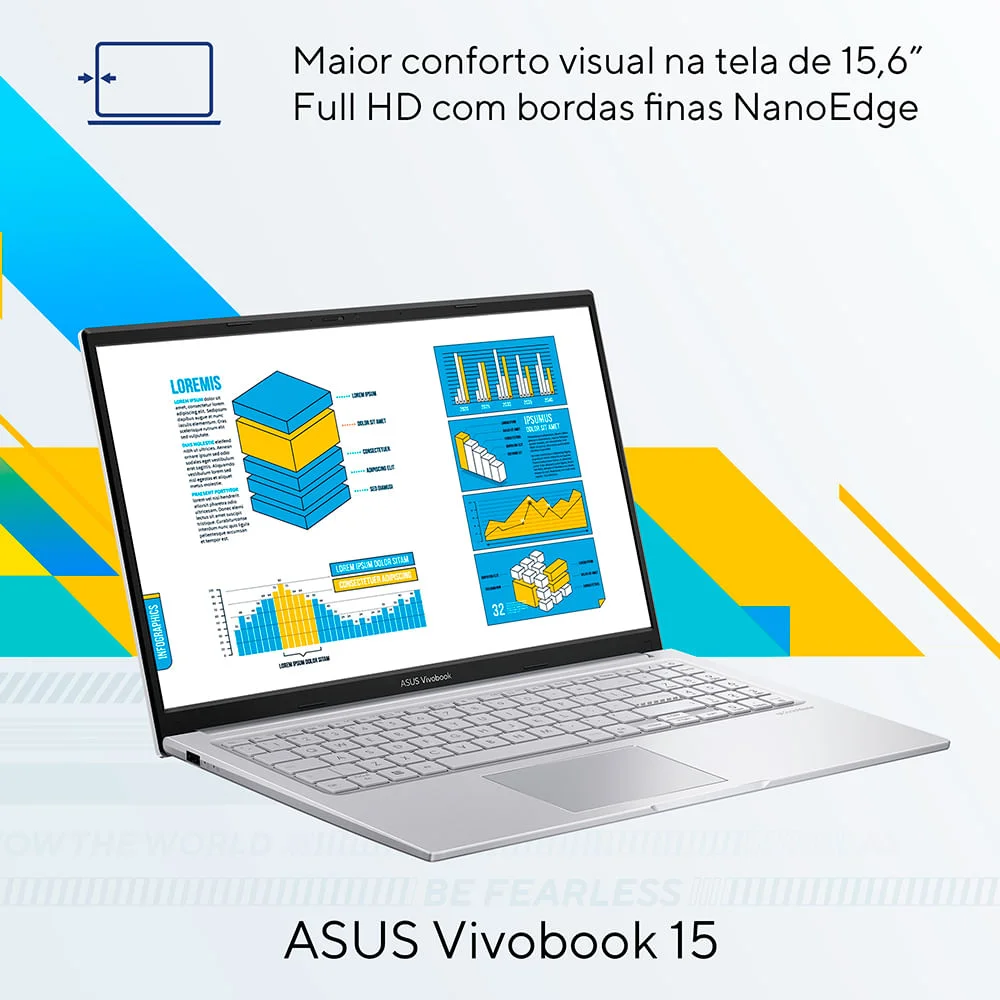 Notebook Asus Vivobook 15 X1504va Intel Core i5 1334u, 8GB RAM, SSD 512GB, Intel Iris Xe, Tela 15.6" FHD, Windows 11, Silver - Nj1740w. Notebook Asus Vivobook 15 X1504va Intel Core i5 1334u, 8GB RAM, SSD 512GB, Intel Iris Xe, Tela 15.6" FHD, Windows 11, Silver - Nj1740w.