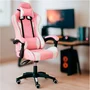 Cadeira Gamer Setup Profissional Escritório Ergonômica Gamers Reclinável Base giratória Apoio Lombar Resistente Home Office C7 Neo Comfort - Rosa e Branco
