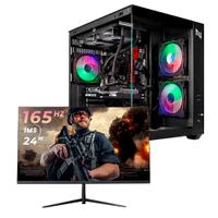 PC Gamer Completo Black Myth High Ryzen 7 5700x, 32gb 3200mhz, (RTX 4060), SSD 1TB M.2, 600w 80 Plus, Monitor 24 165hz, Neologic - Nli87956 U Unica Unica