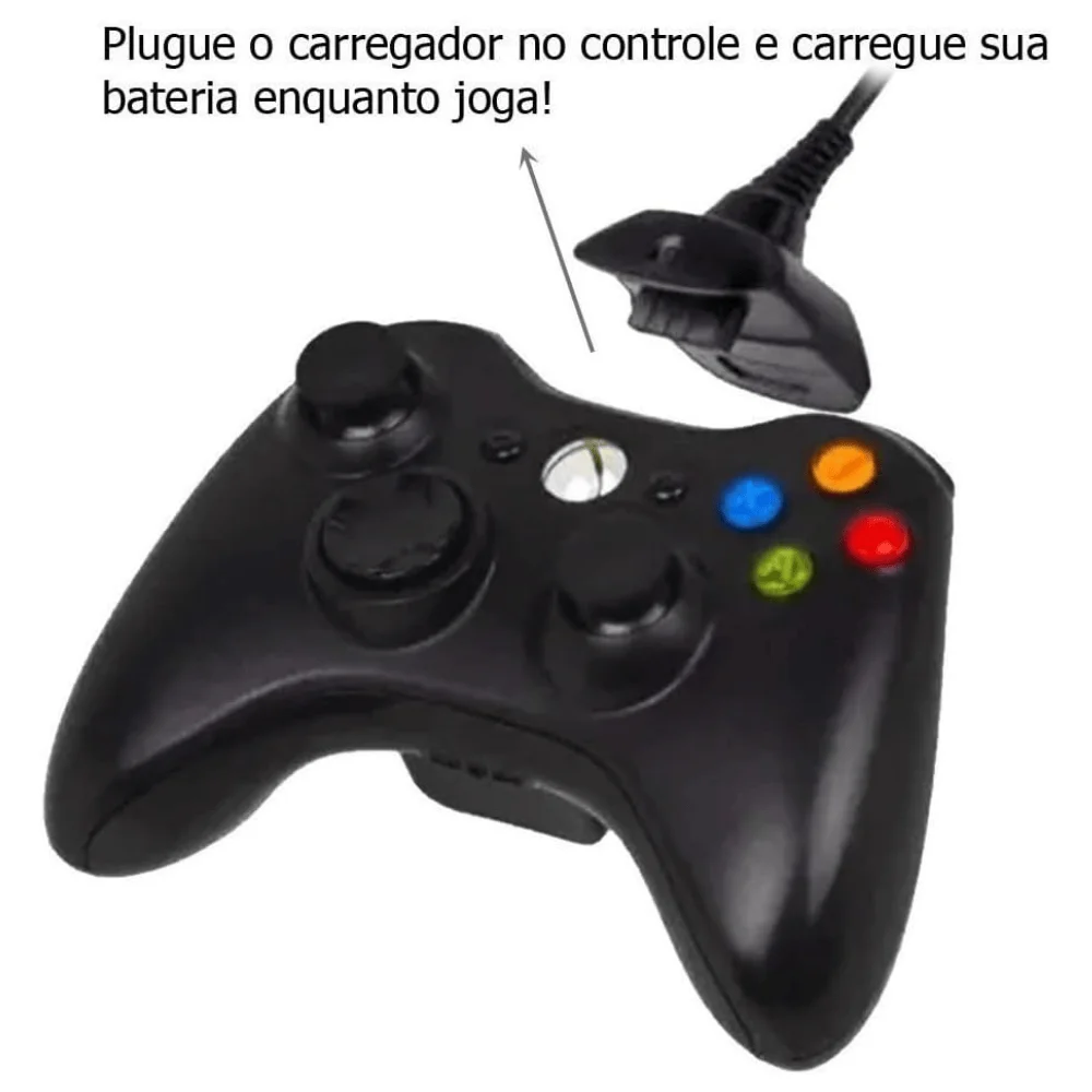 Bateria Com Cabo E Carregador Para Controle 360 Bateria Com Cabo E Carregador Para Controle 360