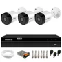 Kit 3 Câmeras Intelbras Vhd 3130 Bullet Hd 720p Visão Noturna 30m Dvr Intelbras Mhdx 1204 4 Canais