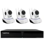Kit 3 Câmeras Robô Ip Wifi Hd 720p Sem Fio Com Áudio + Dvr Gravador Tudo Forte Tfull Hdx 3304 4 Canais
