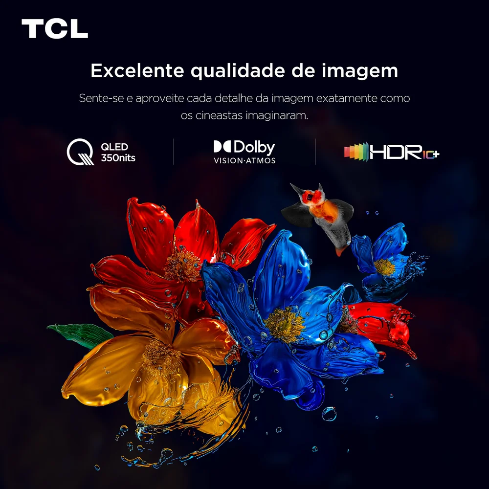 Smart TV TCL 65 Polegadas QLED 4K P7K WiFi Bluetooth Google TV HDR10+ Dolby Atmos Dolby Vision 65P7K Smart TV TCL 65 Polegadas QLED 4K P7K WiFi Bluetooth Google TV HDR10+ Dolby Atmos Dolby Vision 65P7K